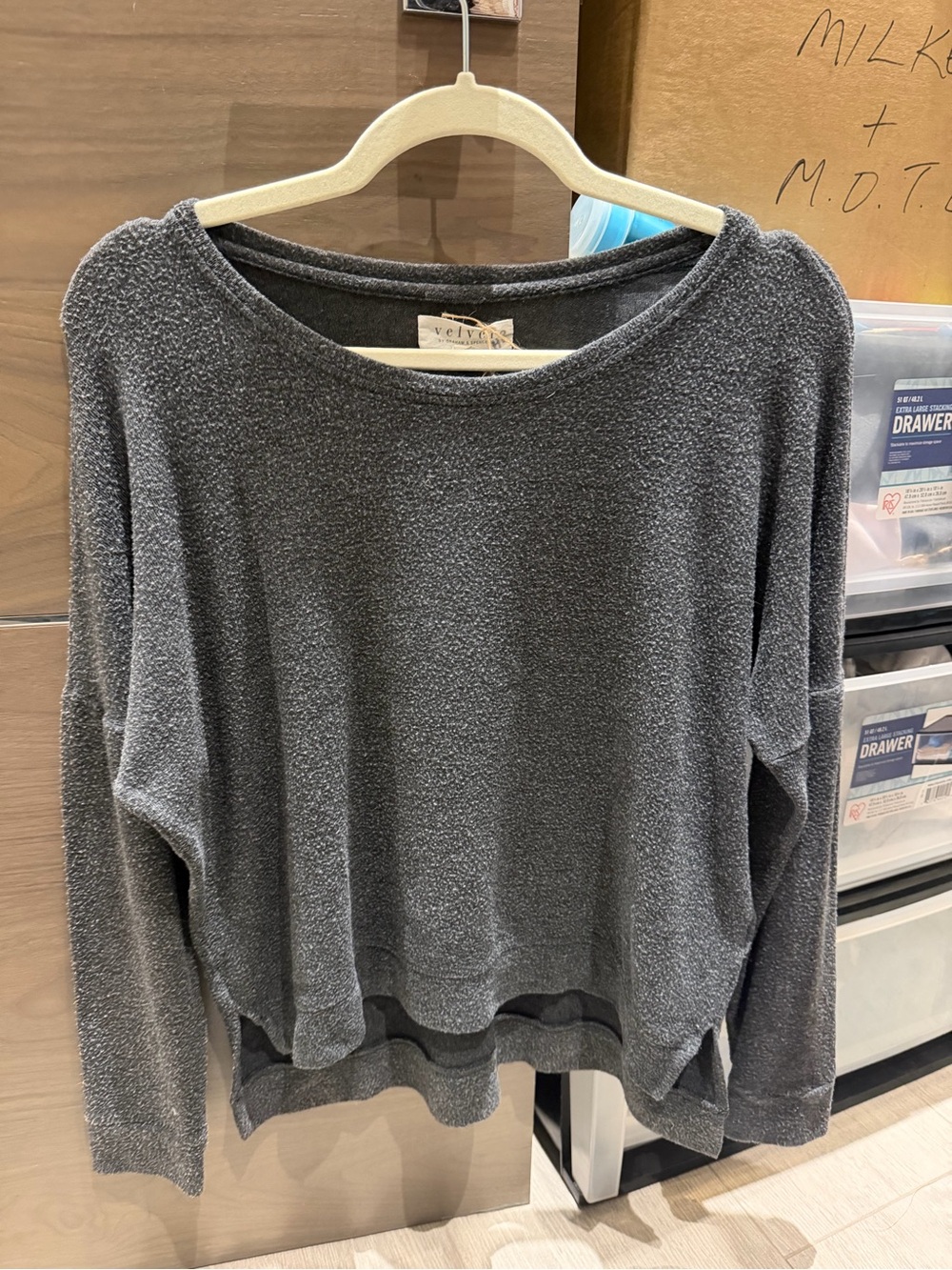 Velvet by Graham & Spencer Charcoal Crewneck Sweater
